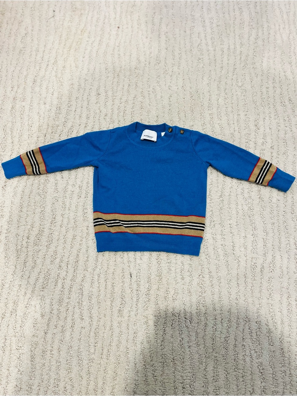 BURBERRY Baby Boy Blue Sweater Size 18M